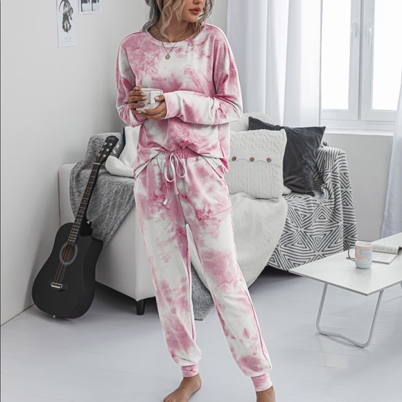🆕Pink Tie Dye Long Sleeve Pants Lounge Set - Picture 4 of 6